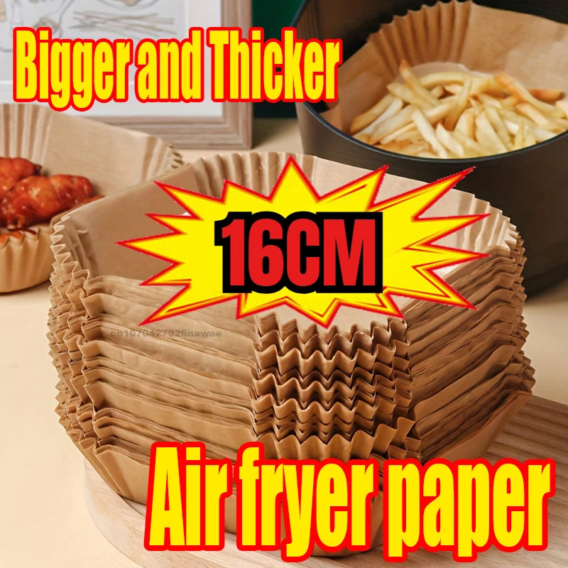 50pcs/set Air Fryer Disposable Paper Parchment Wood Pulp Steamer Cheesecake Air Fryer Accessories Baking Paper For Air Fryer Zpaxo