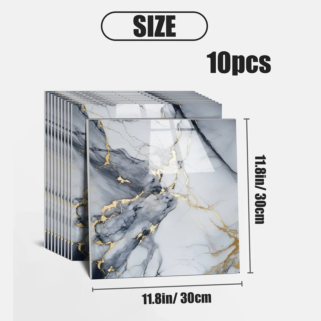 Aluminum Foil Bottom Imitation Tile Wall Stickers Kitchen Bathroom