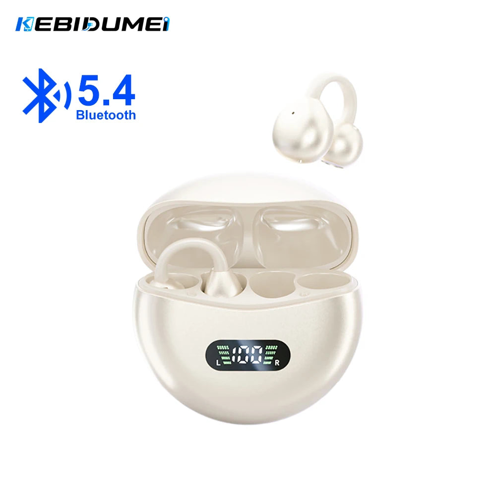KEBIDUMEI Open Ear Clip Earbuds ENC Wireless Bluetooth 5 4 Headphones