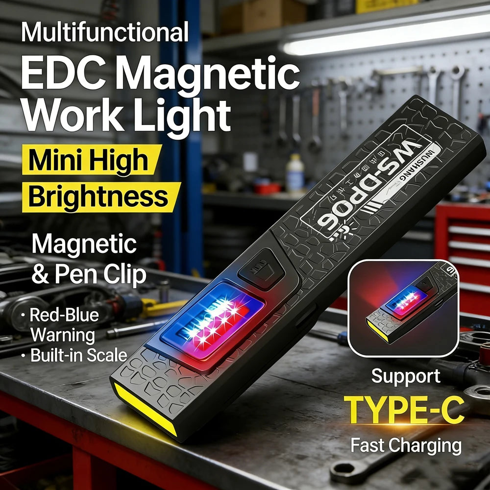 KDULIT Magnetic Clip LED Flashlight – Rechargeable EDC Work Light