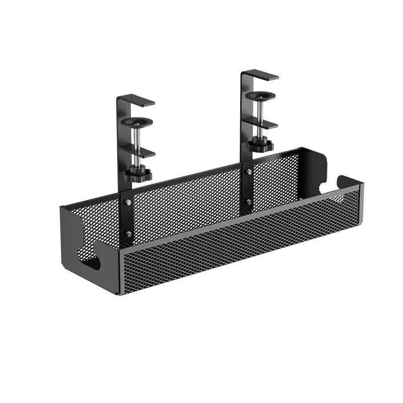 Under Table Storage Rack Metal Cable Management Tray Home Office Desk Wire Organizer No Punching Kitchen Storage Accessories Zpaxo