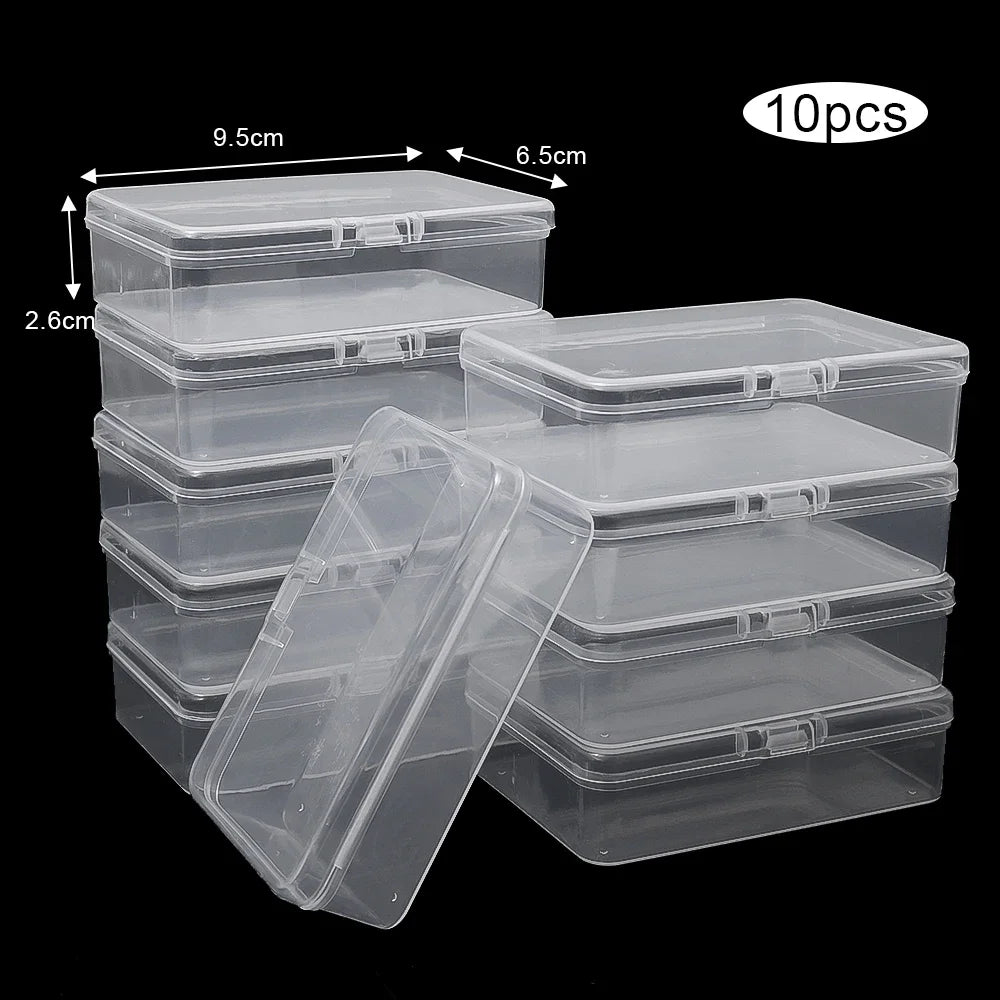 10 Transparent Plastic Boxes Playing Cards Container Storage Case