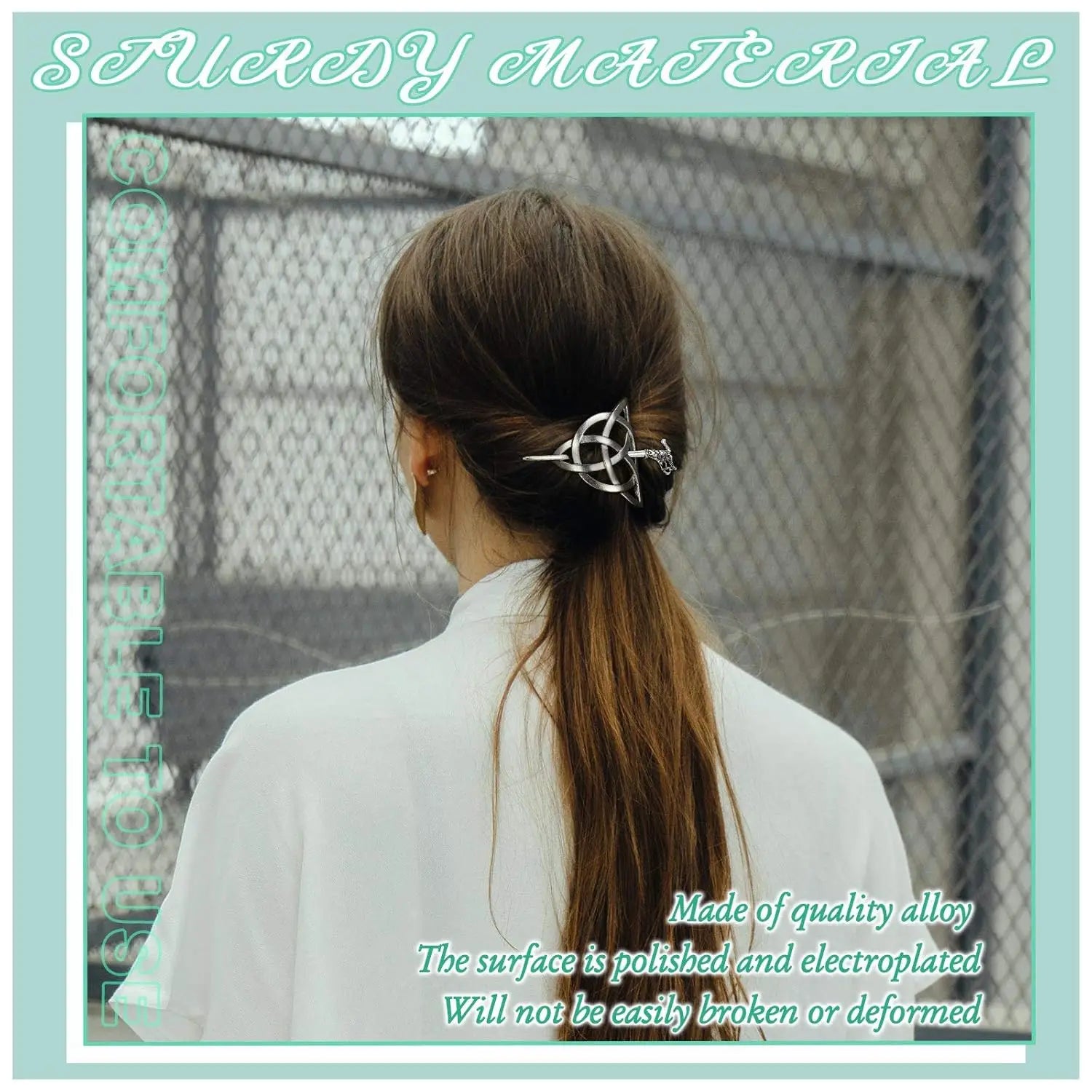 Celtic Knot Silver Hair Clips – Vintage Hair Claws for Women
