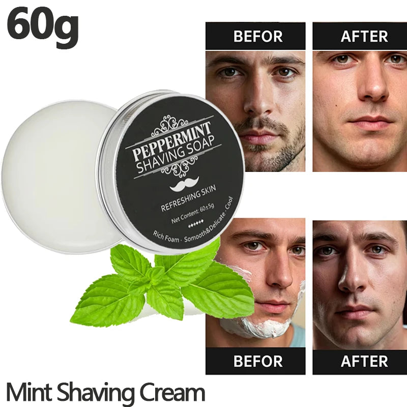 60g Mint Shaving Cream Soap – Nourishing & Protective Shave Shaving Cream Soap Zpaxo