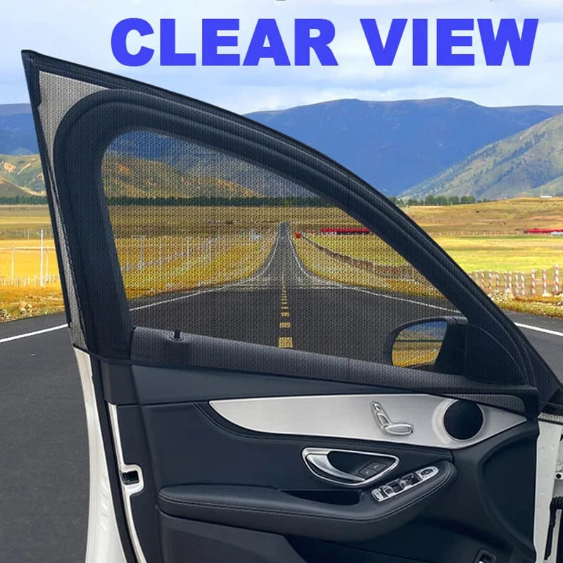 4-Pack Stretchy Mesh Car Window Sun Shades – UV & Heat Block