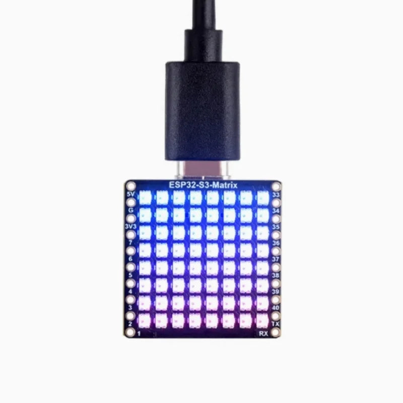ESP32-S3 Matrix 8x8 RGB-LED-WiFi Bluetooth With QST Attitude Gyro Sensor QMI8658C Zpaxo