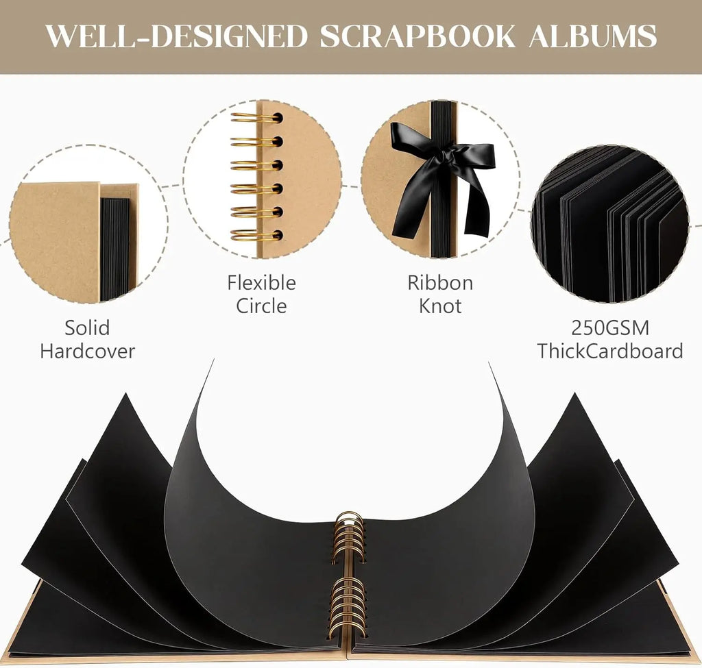 Blank Scrapbook Album – 40 Pages 300g Acid-Free Cardstock Journal