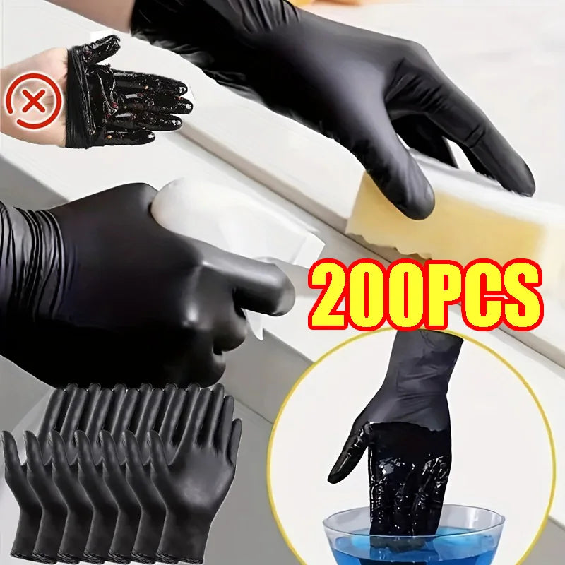 Black Nitrile Gloves Disposable Gloves for Household Cleaning Work Safety Tools Gardening Gloves Kitchen Cooking Tools Tatto Zpaxo