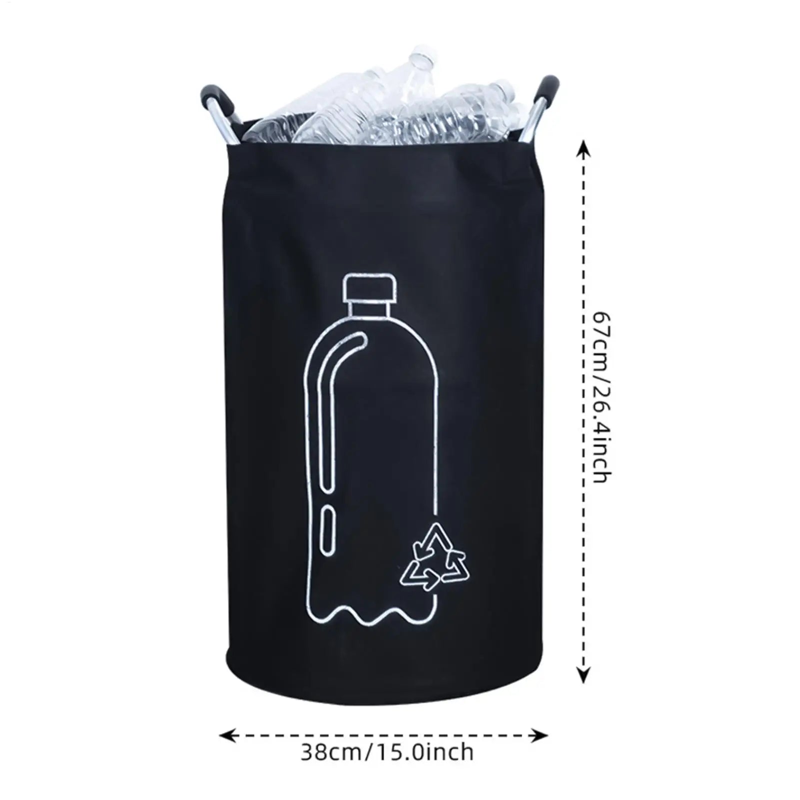 Indoor Recycling Bins for Kitchen 82L Foldable Deposit Bottle Storage Recycling Trash Can with Aluminum Handle for Garage Zpaxo
