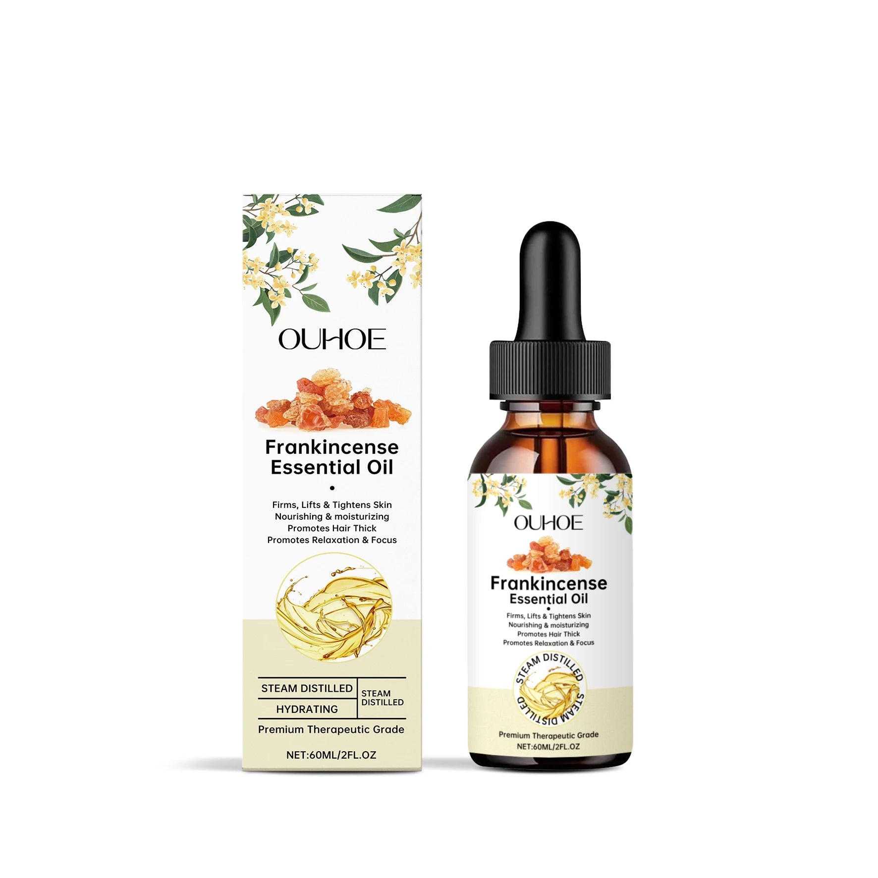 Frankincense Essential Oil Moisturizing Repair Nourish Scalp Hydrating Body Massage Relaxation Face Dry Damaged Hair Skin Care Zpaxo 60ml boxed 60ml boxed