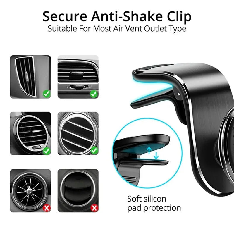 Magnetic Car Mobile Phone Holder Air Vent Clip 360 Degree Rotation Zpaxo