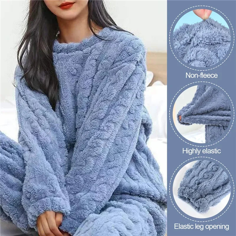 Women's Pajamas Winter Coral Velvet Homewear Thickened Two-piece Home