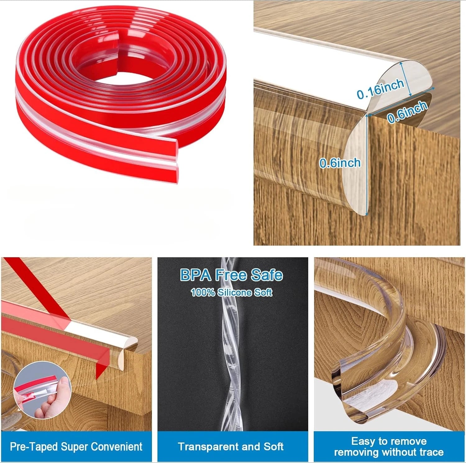 Transparent Silicone Corner Protectors – Adhesive Edge Guards