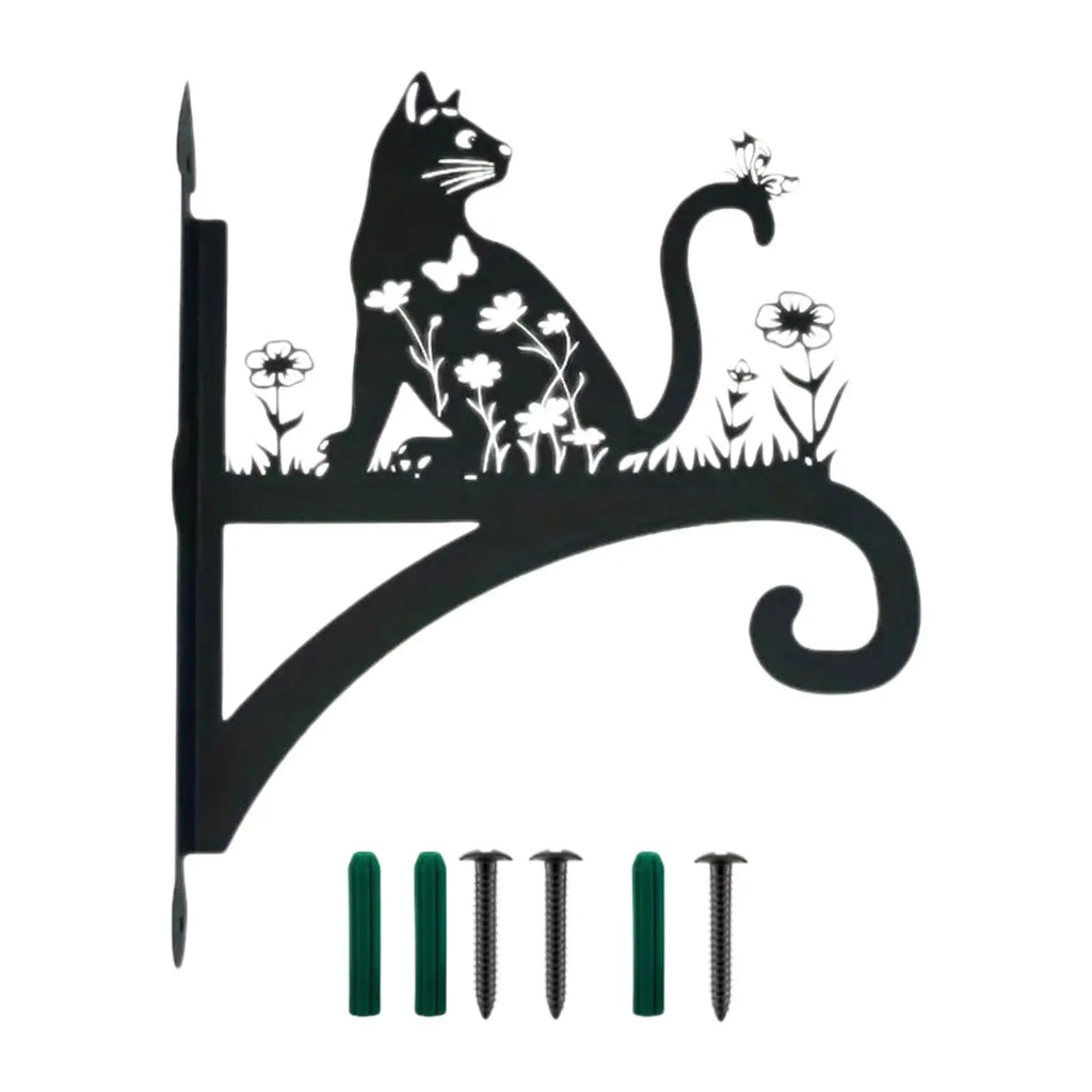 Heavy Duty Iron Wall Plant Bracket – Animal Silhouette Hanger Wall Plant Bracket Zpaxo Cat