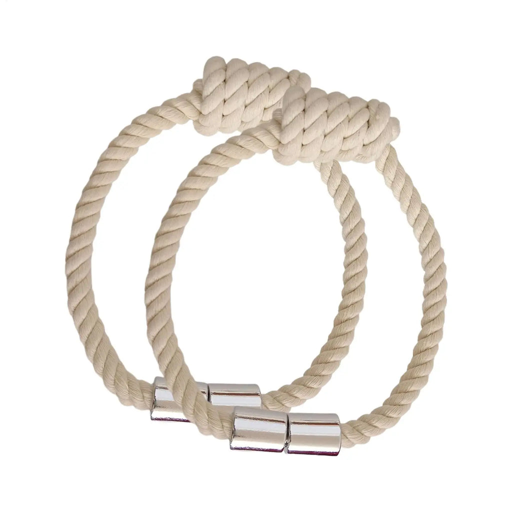 2-Pack Magnetic Curtain Tiebacks – Boho Rope Drape Holdbacks Curtain Tiebacks Zpaxo