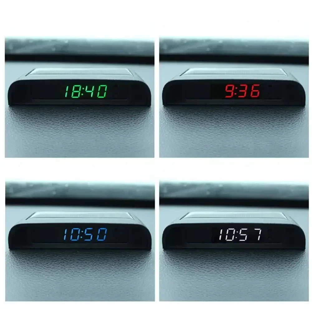 Solar Powered Digital Car Clock – Auto Brightness Stick-On