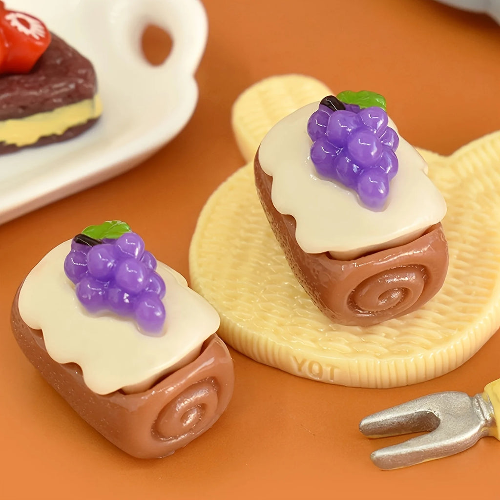 12 Pcs Cute Cake Dessert Resin Jewelry Set, suitable for phone cases, jewelry and watch accessories, perfect choice Zpaxo