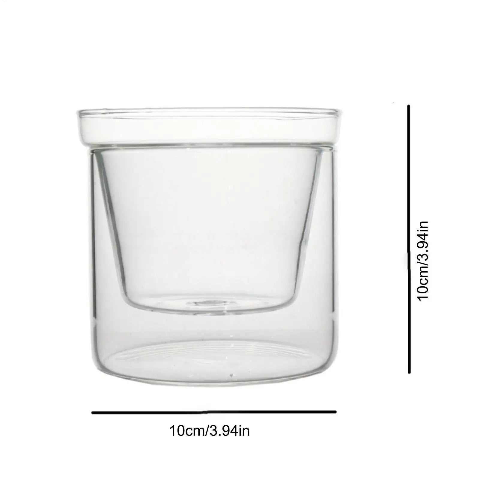 Clear Glass Flower Pot Double Layer Self Watering Planter Hydroponic