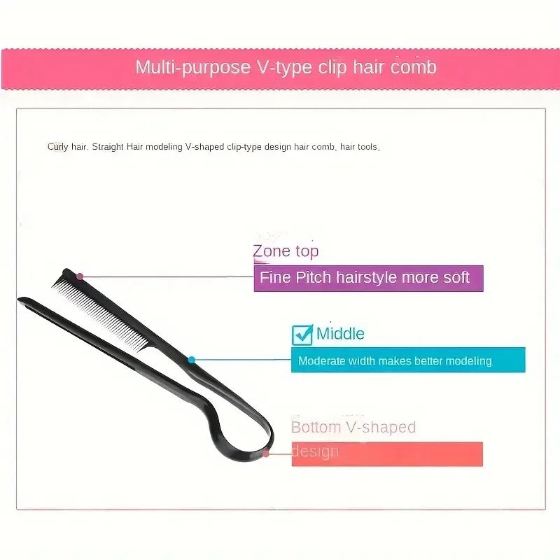 V-Shape Hair Styling Comb Straightening Splint Comb - The Ultimate Hair Tool for a Sleek Look Zpaxo