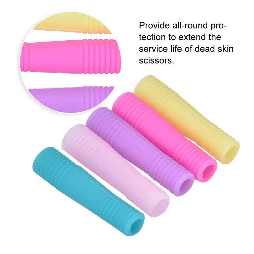 10PCS Silicone Dead Skin Scissors Cover Spiral Tube Cover Protector Nipper Protective Cap Dead Skin Scissors Sleeve Nail Care Zpaxo
