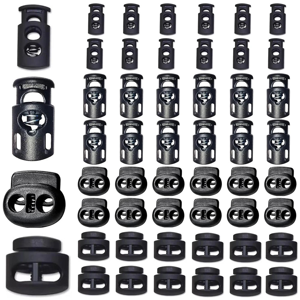 Single Double Hole Cord Lock Stopper Sportswear Shoes Backpack