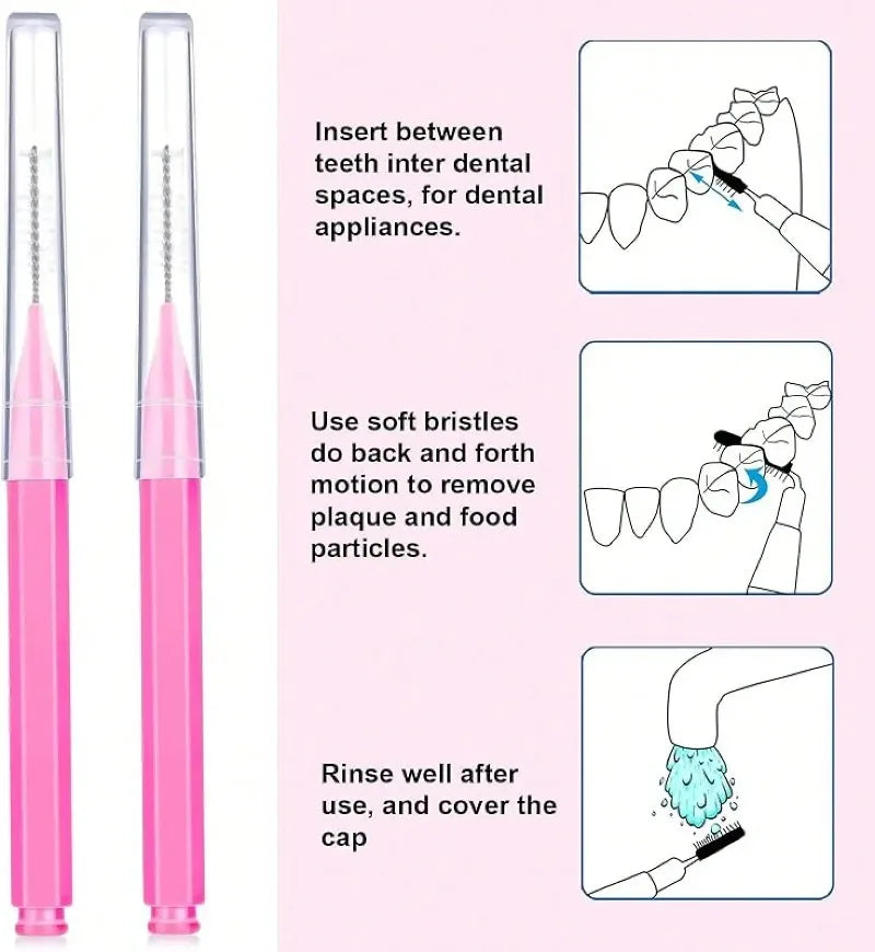100-Pack Interdental Brush Picks – Dental Flosser Tooth Cleaner Interdental Brush Picks Zpaxo
