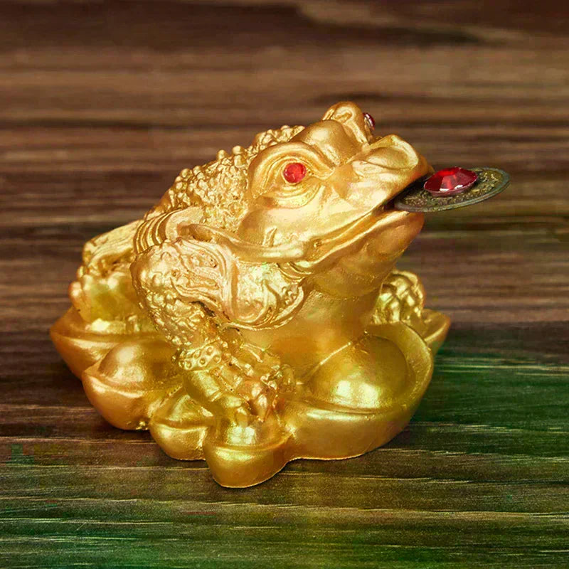 Frog Toad Coin Ornaments Lucky Feng Shui Money Fortune Chinese Zpaxo