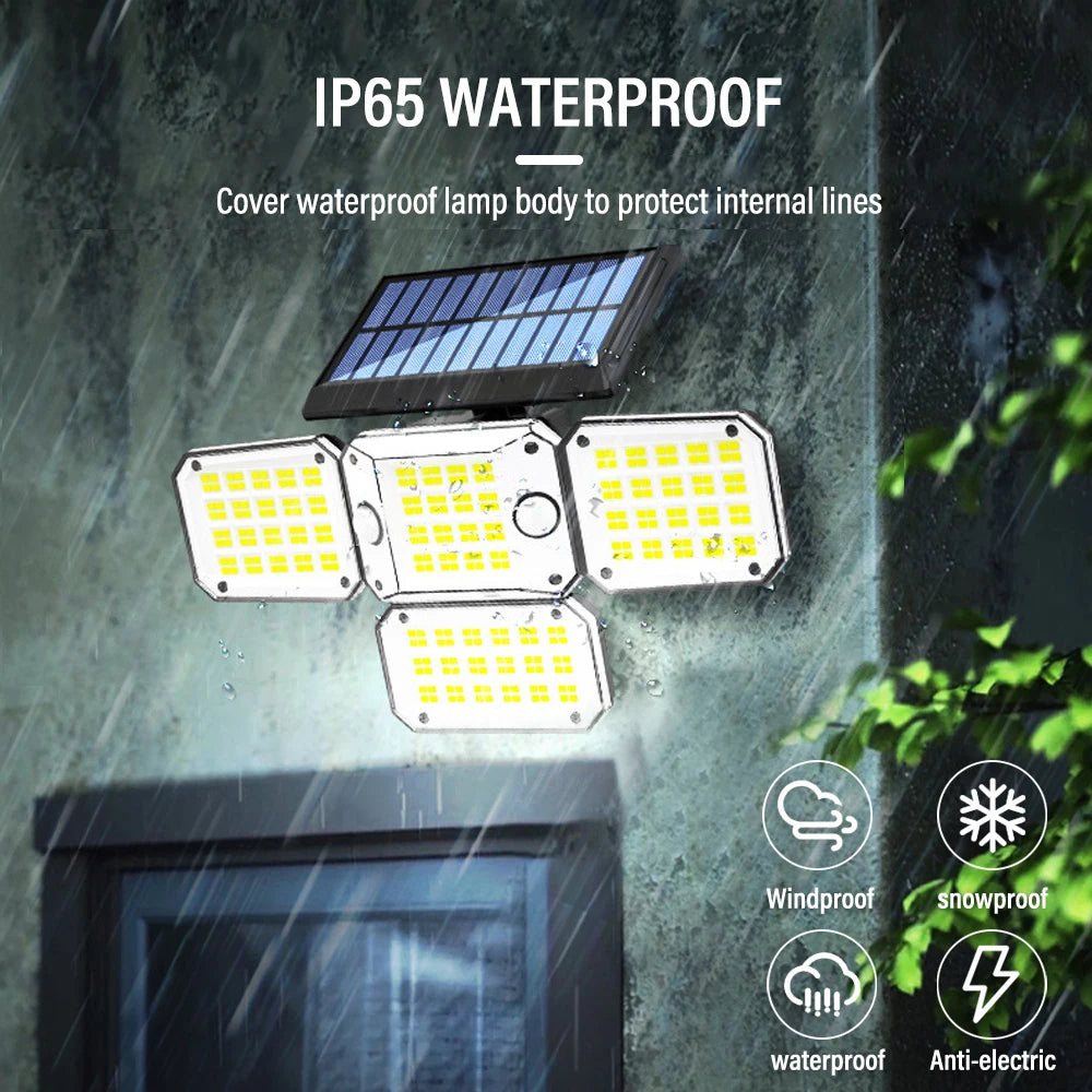 Solar Led Outdoor Lights Double Detector Garden Flood Lamp Waterproof Zpaxo
