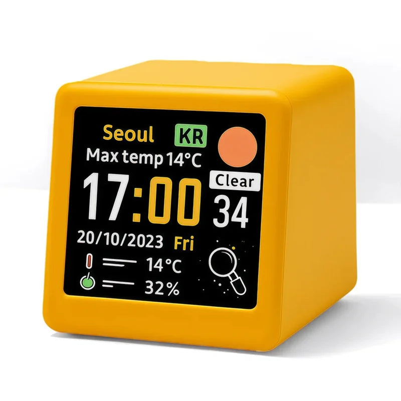 Compact Portable Smart Wifi Weather Station Temperature Humidity Time