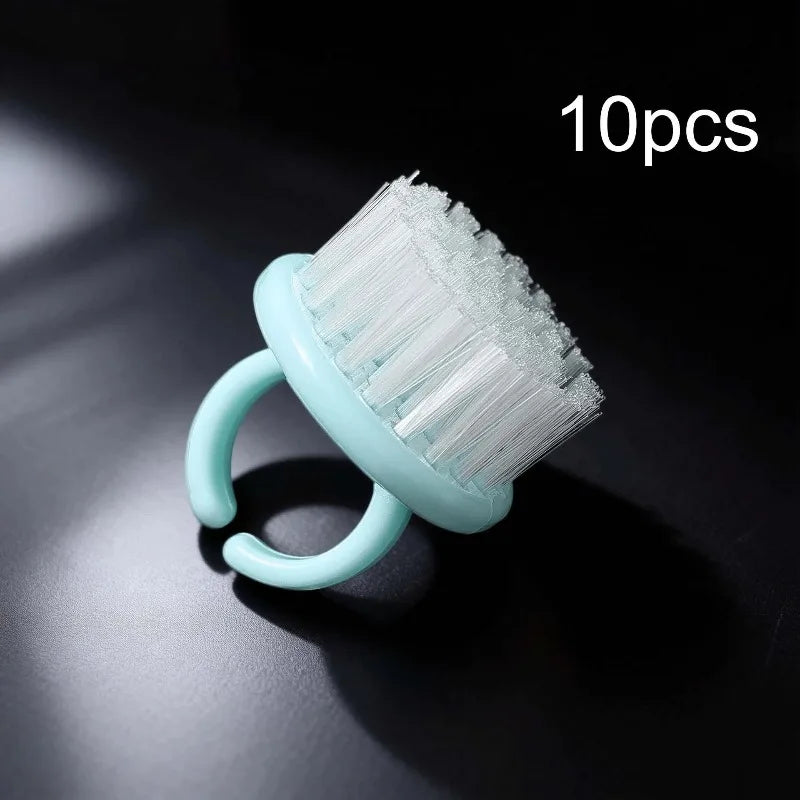 1- Plastic Nail Brushes Colorful Hand Scrubbing Cleaning Brush Dust Zpaxo light blue 10pcs
