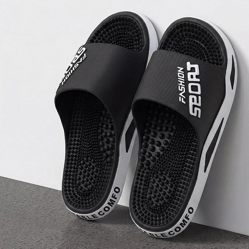 Fashion Men S Massage Slippers Indoor Outdoor Sandals Beach Casual