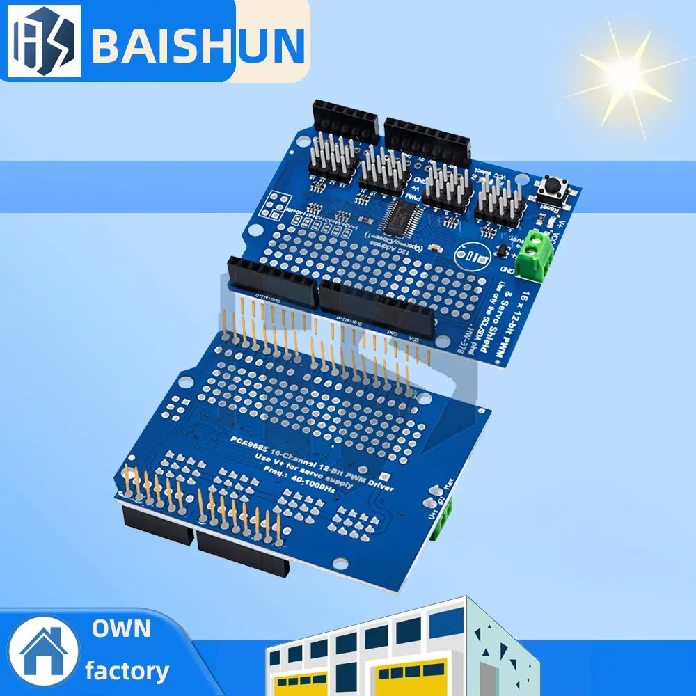 GREAT IT V2 I2C Motor Driver Shield PWM Stepper Motor Servo Controller Module for Arduino Zpaxo Servo Shield v2