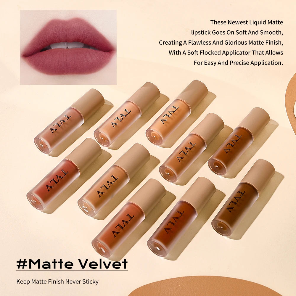 Matte Velvet Lip Gloss Silky Smooth Texture Long-lasting Natural