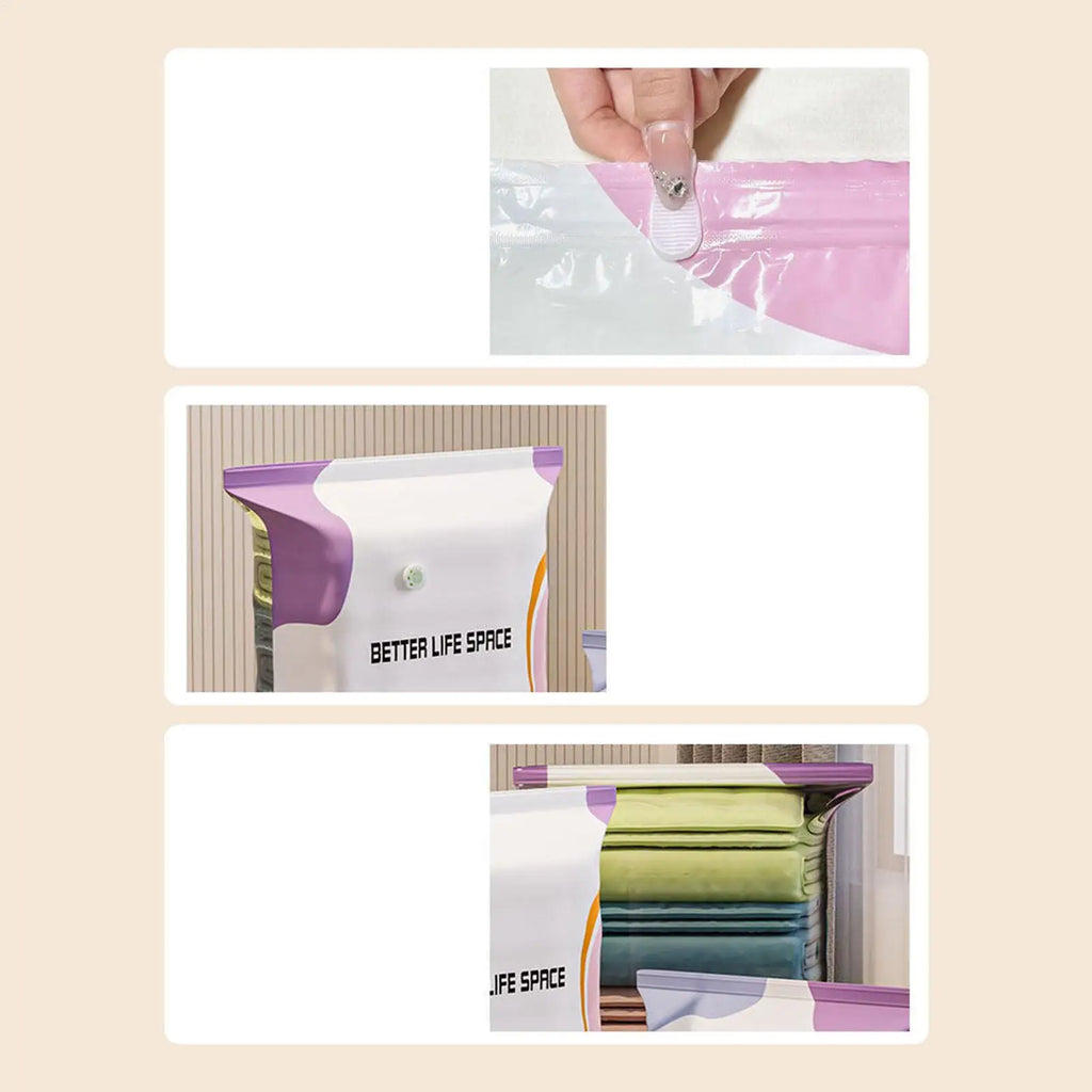Vacuum Compression Bags No Pump Needed Moistureproof Durable Large