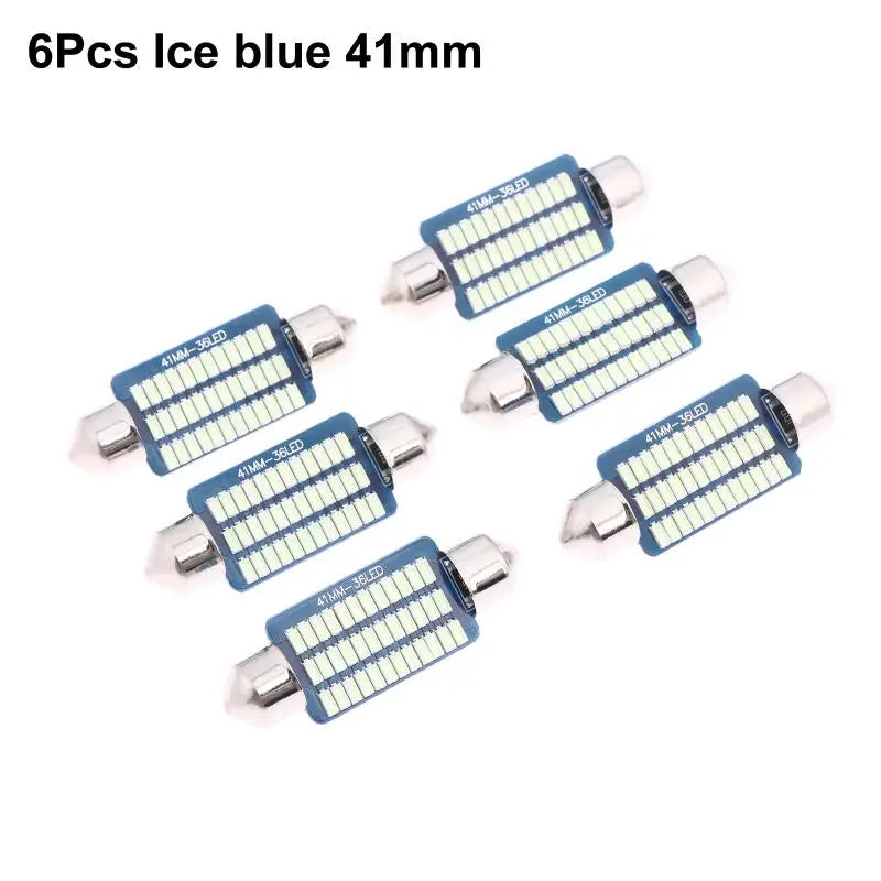 6-Pack C5W Canbus Festoon LED Bulbs 39mm 6500K White 300LM