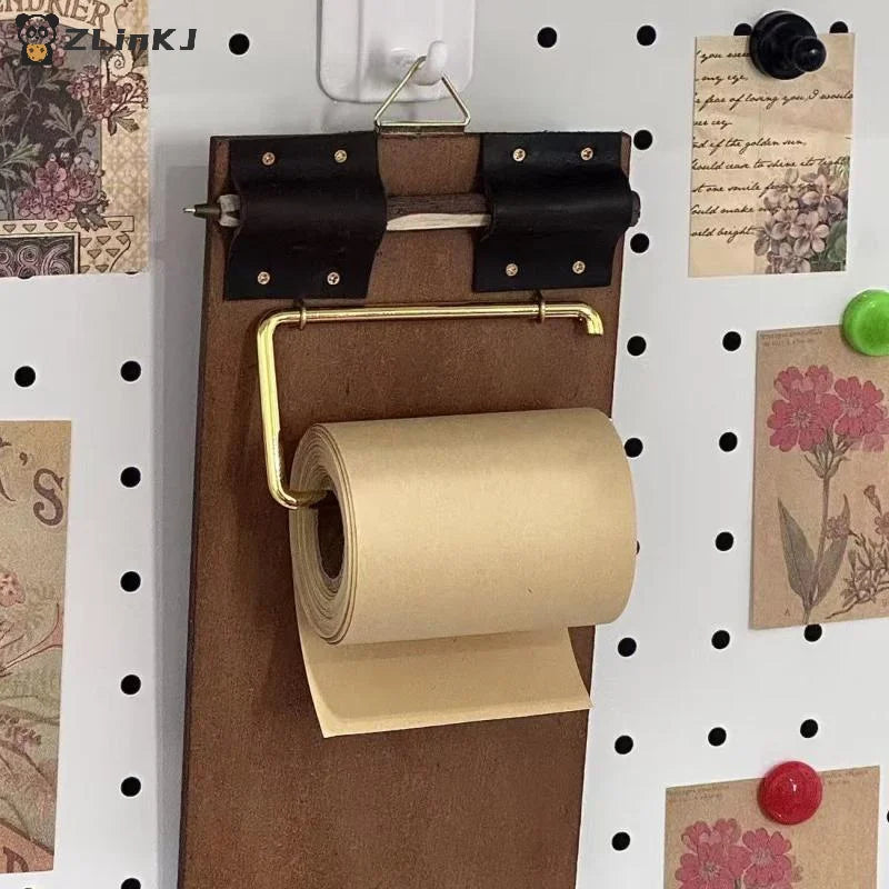 ▶1Pcs Vintage Refillable Kraft Paper Roll Kraft Notebook Set Hanging Writing Pad To-Do Lists Handmade Retro Clipboard DIY Crafts Zpaxo