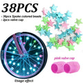 Glow-in-the-dark Spoke Beads Valve Caps Glowable Star Wheel Nipples
