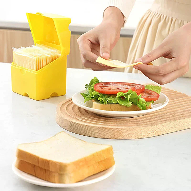 Kitchen Accessories Plastic Cheese Shaped Refrigerator Slice Cheese Storage Box Kitchen Gadgets Cheese Storage Container Zpaxo