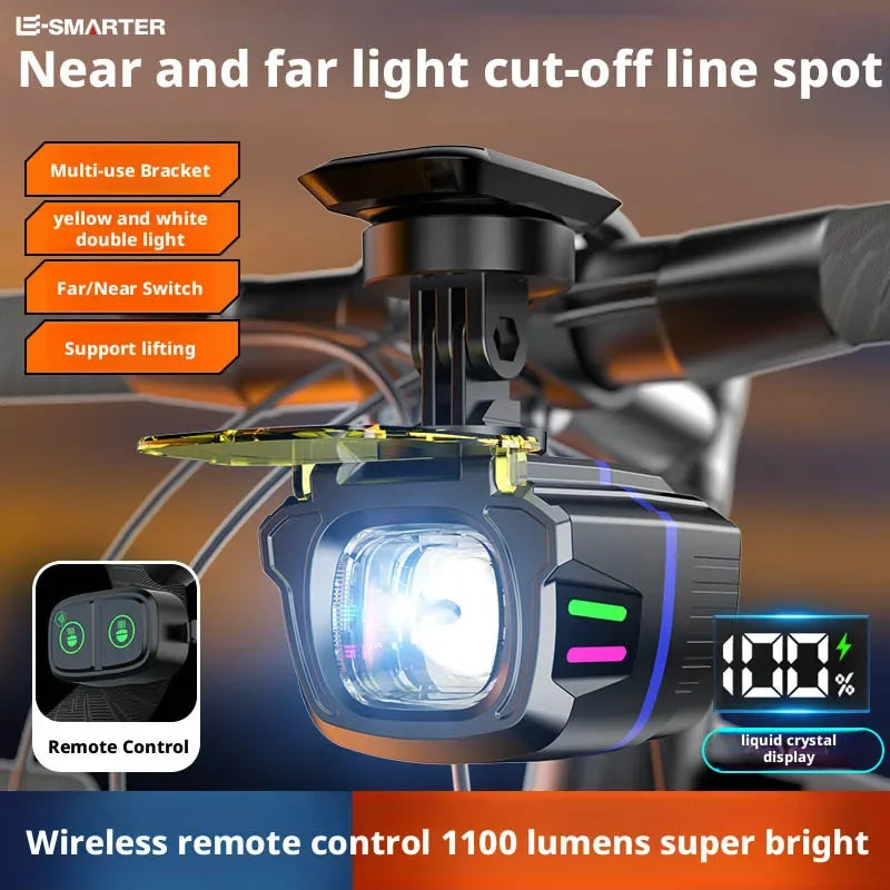 ESMARTER Smart Remote Bike Headlight – High-Lumen Bicycle Light Bicycle Headlight Zpaxo