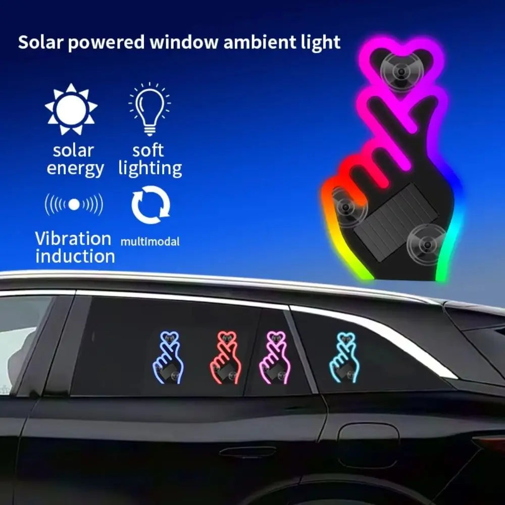 Solar-powered Love Car Window Light Vibration Sensing Heart-shaped Zpaxo