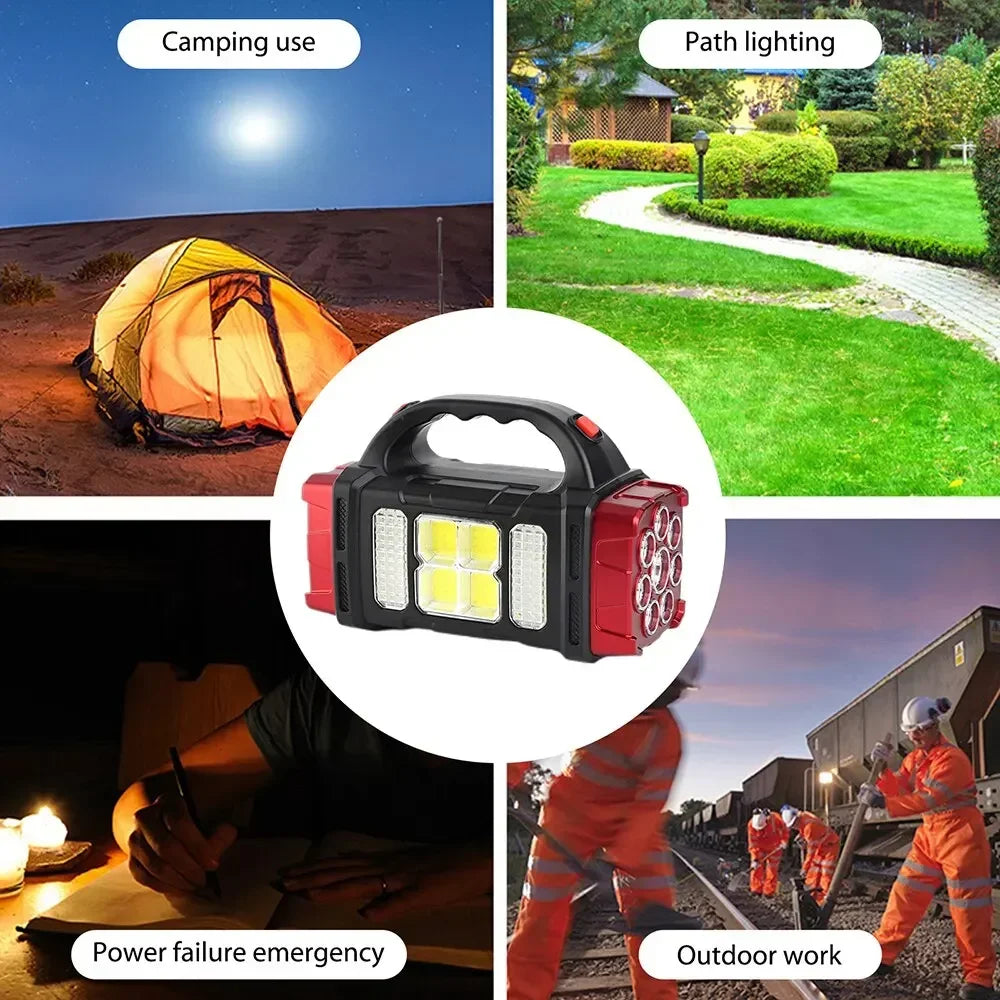 ESMARTER Solar USB LED Flashlight – 4 Modes, Waterproof, 1600 Lm