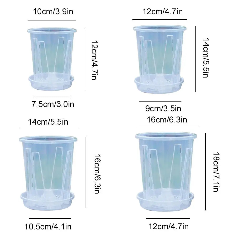 Clear Orchid Planter PP Plastic Pot | Air Holes & Drainage Orchid Planter Pot Zpaxo