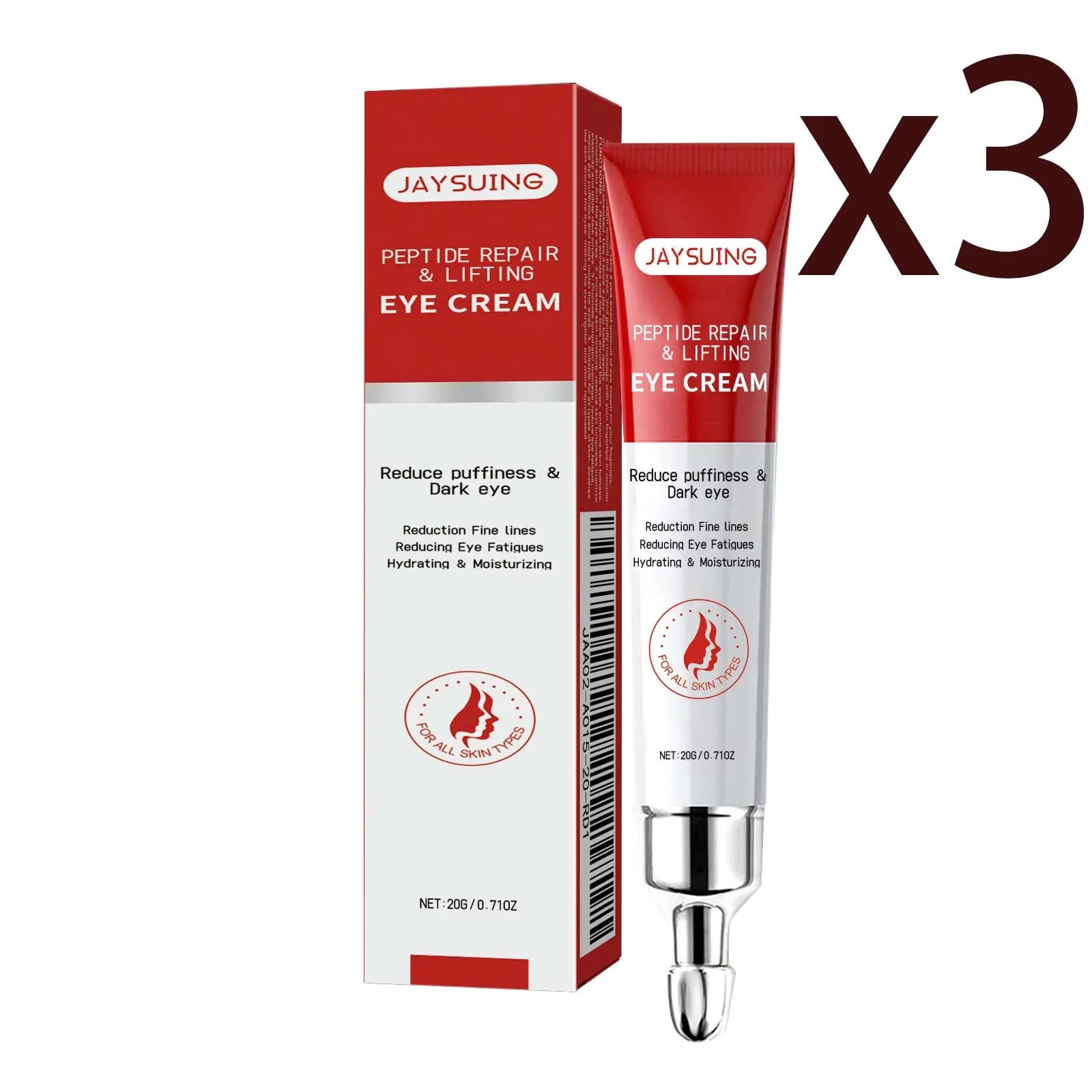 Peptide Eye Cream – Dark Circles, Bags & Firming | Jaysuing Peptide Eye Cream Zpaxo 3x20g 20g