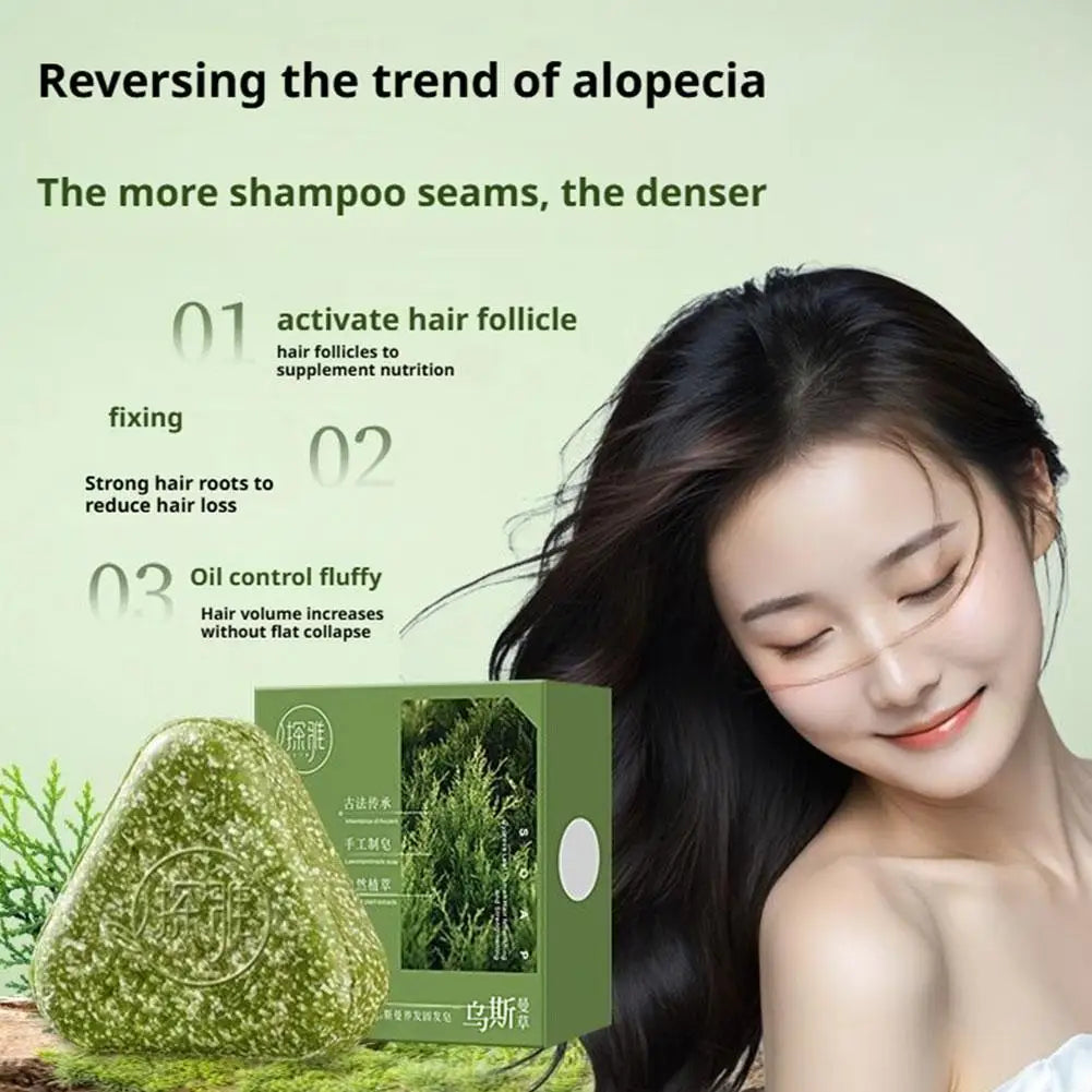 Natural Herbal Hair Growth Soap – Usman Grass & Platycladus Herbal Shampoo Soap Zpaxo