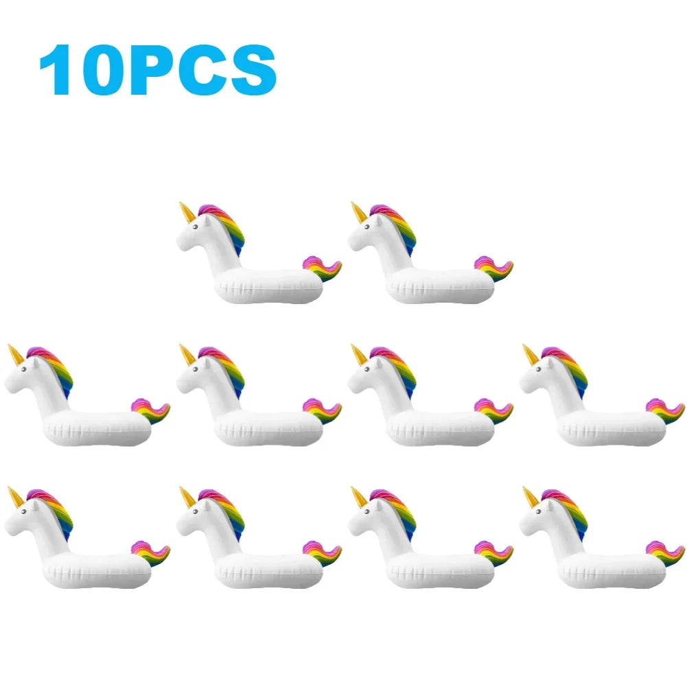 10-1PCS Inflatable Cup Holder Swimming Float Bathing Pool Flamingo Drink Holder Party Decoration Bar Coasters Pool Accessories Zpaxo 10PCS C