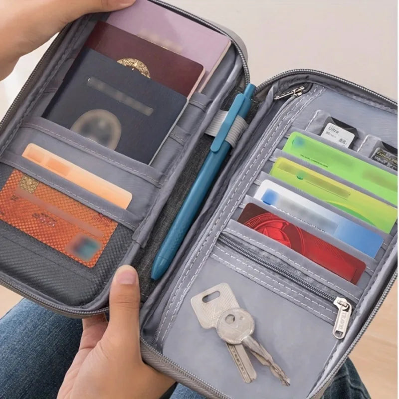 Lightweight Travel Document Bag Portable Passport Organizer Airplane