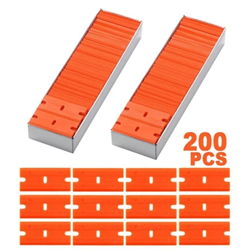 100-Pack Plastic Razor Blades – Sticker & Glue Scraper Tool