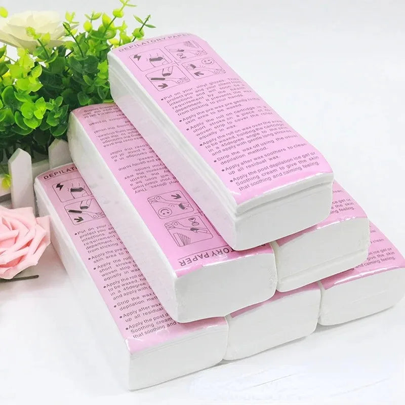 New 20/50/100Pcs Wax Paper Professional Hair Removal Waxing Strips Non-woven Fabric Waxing Papers Depilatory Beauty Tool Removal Zpaxo
