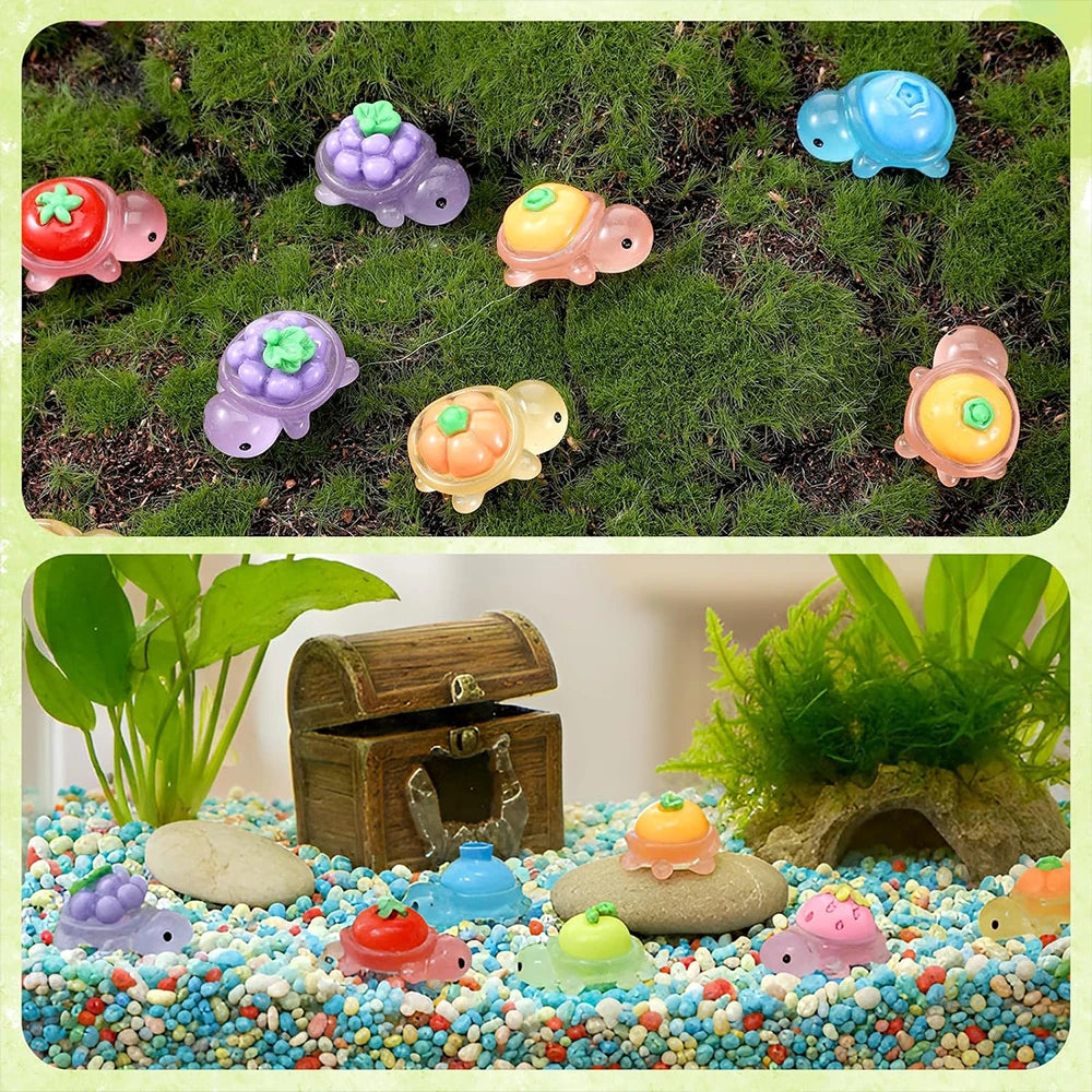10/20/30Pcs Mini Turtles Glowing In The Dark Miniatures Animal Resin Figurines Micro Landscape DIY Garden Decoration Zpaxo