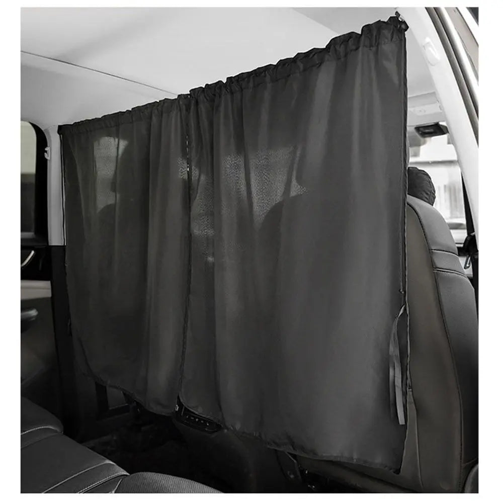 2 Light Blocking Car Divider Curtains Retractable Black Privacy Zpaxo